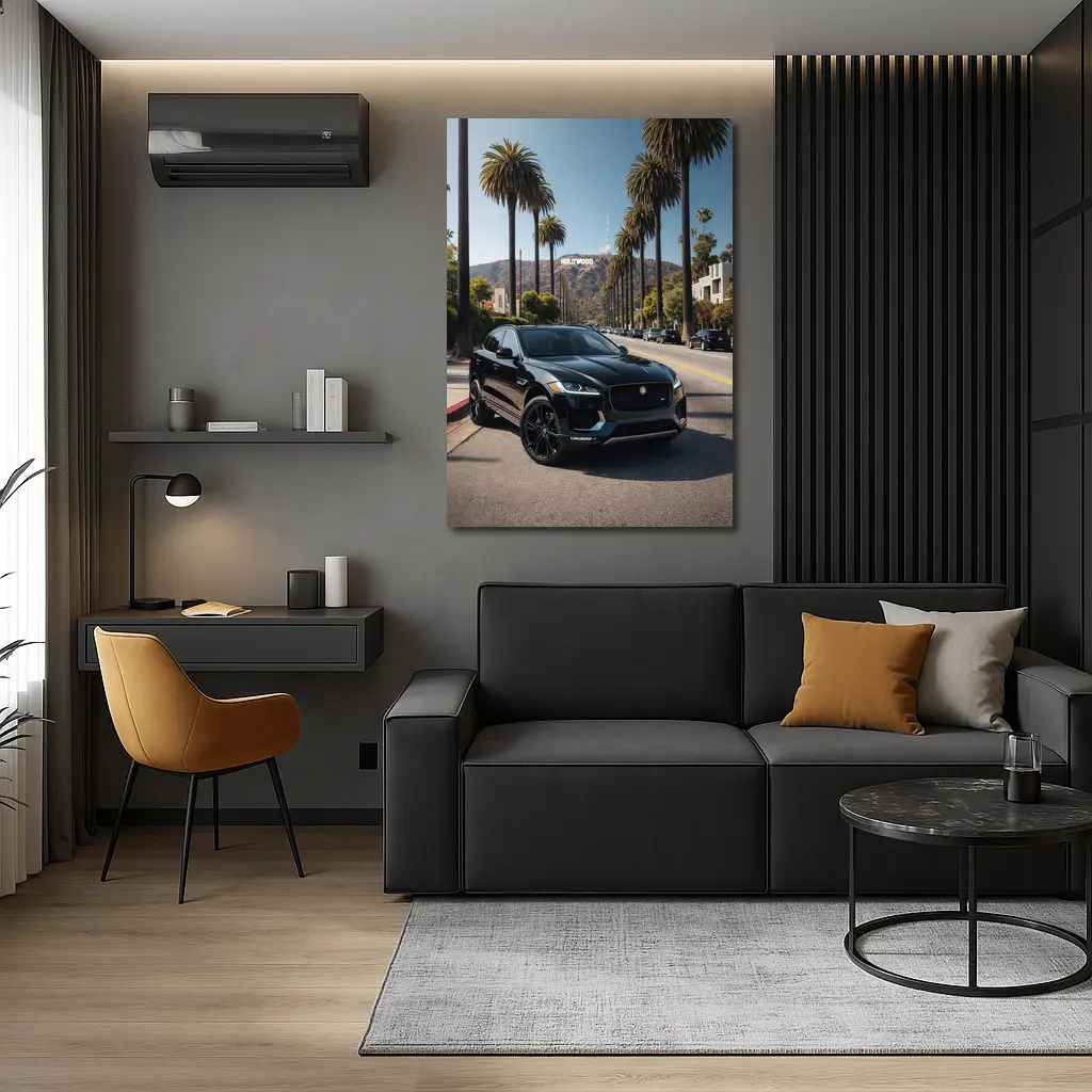 Jaguar F Pace Black Hollywood Los Angeles – Wall Art