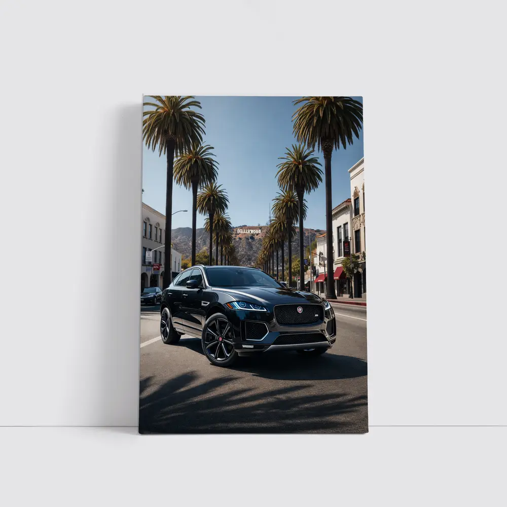Jaguar F Pace Black Hollywood Street Scene – Wall Art