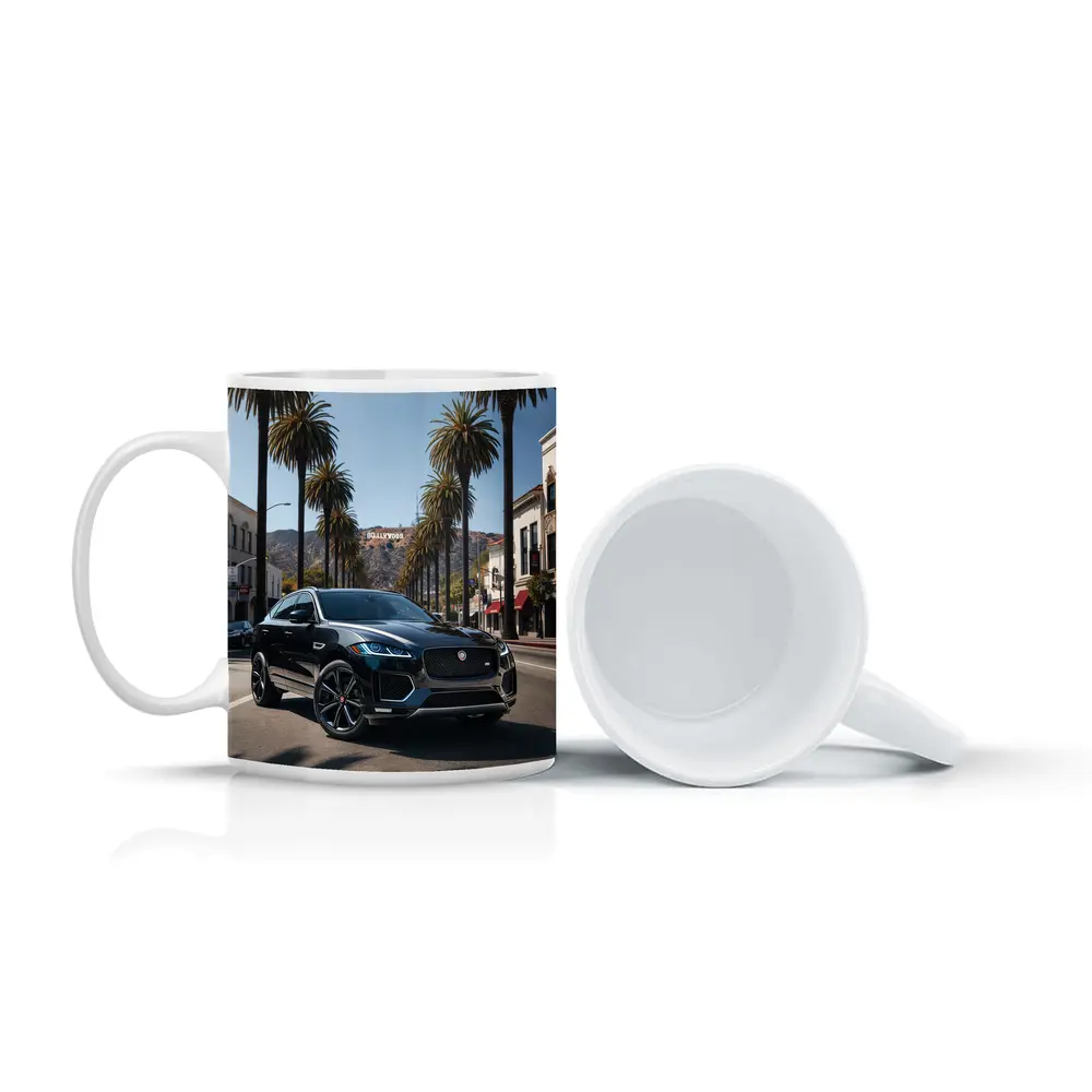 Jaguar F Pace Black Hollywood Street Scene – Mugs