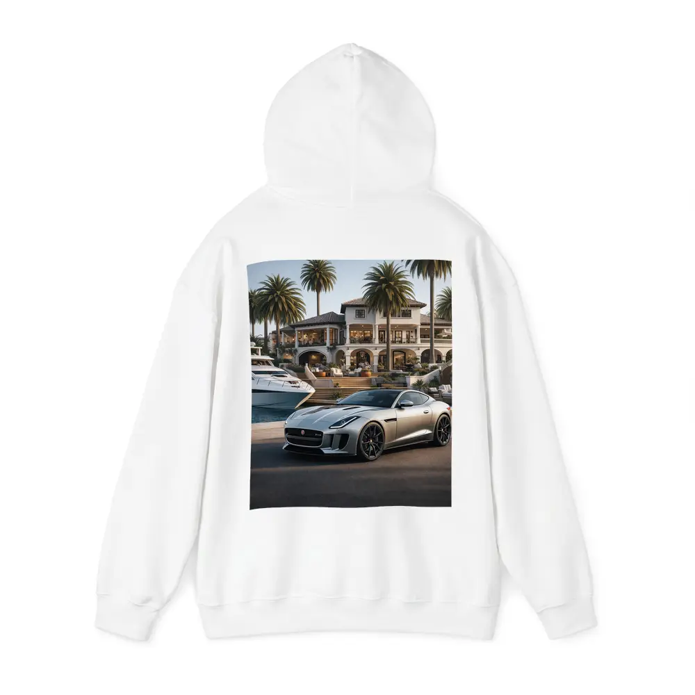 Jaguar F-Type Silver Luxury Mansion Waterfront – Hoodies
