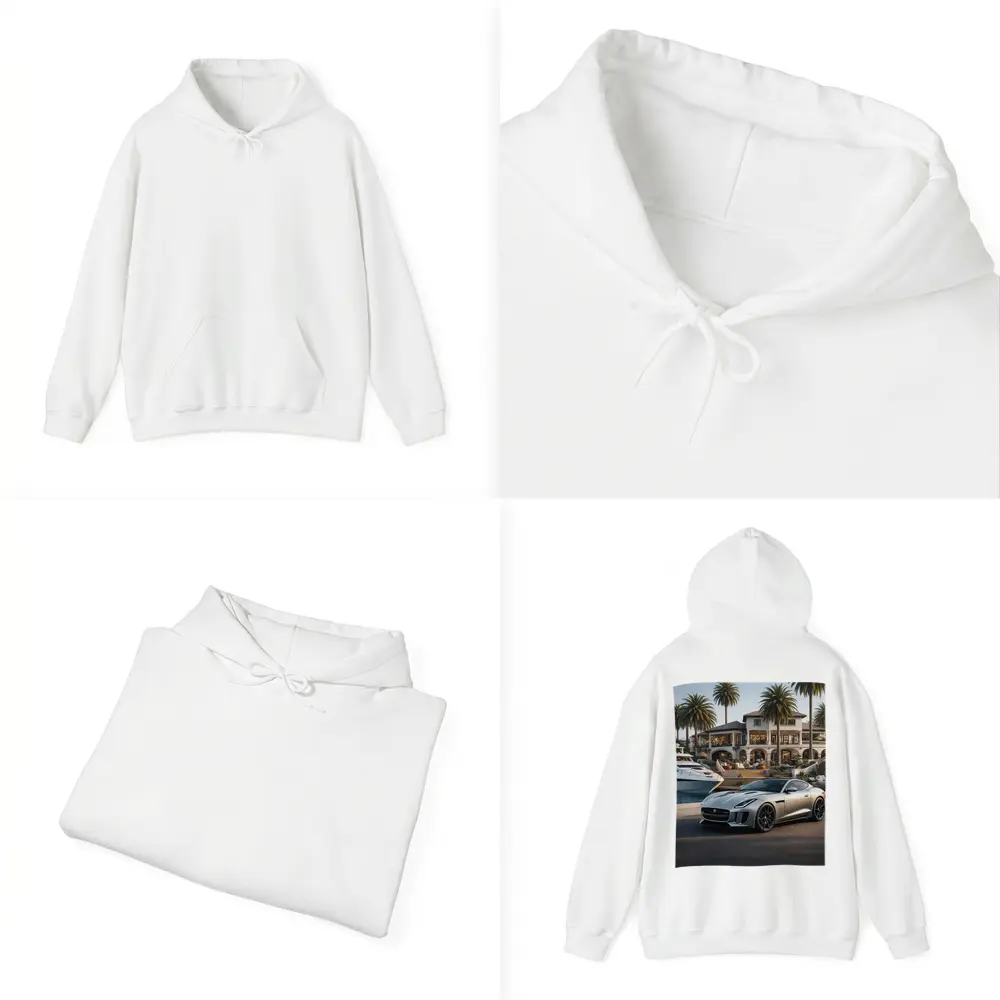 Jaguar F-Type Silver Luxury Mansion Waterfront – Hoodies