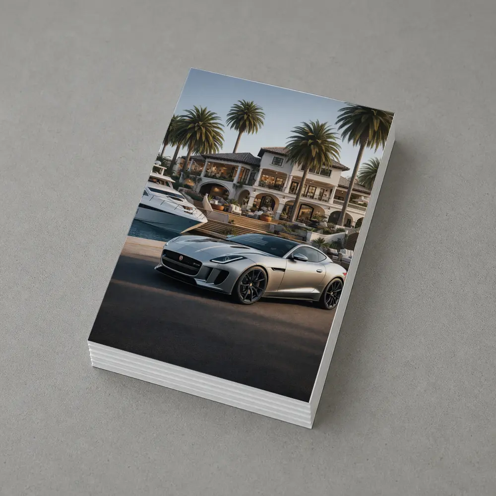 Jaguar F-Type Silver Luxury Mansion Waterfront – Postcards