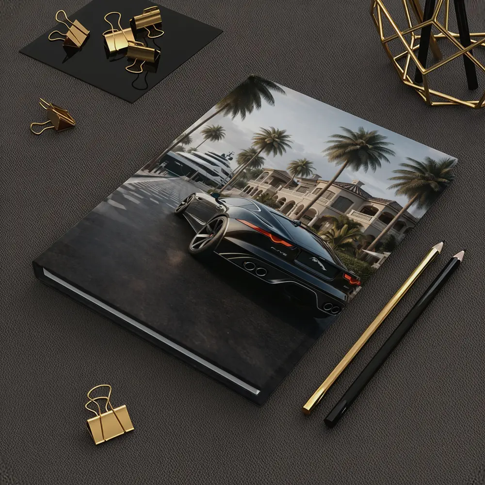 Jaguar F Type Black Mansion Palm Trees – Notebooks