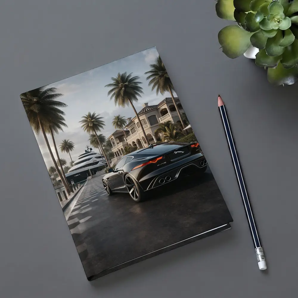 Jaguar F Type Black Mansion Palm Trees – Notebooks