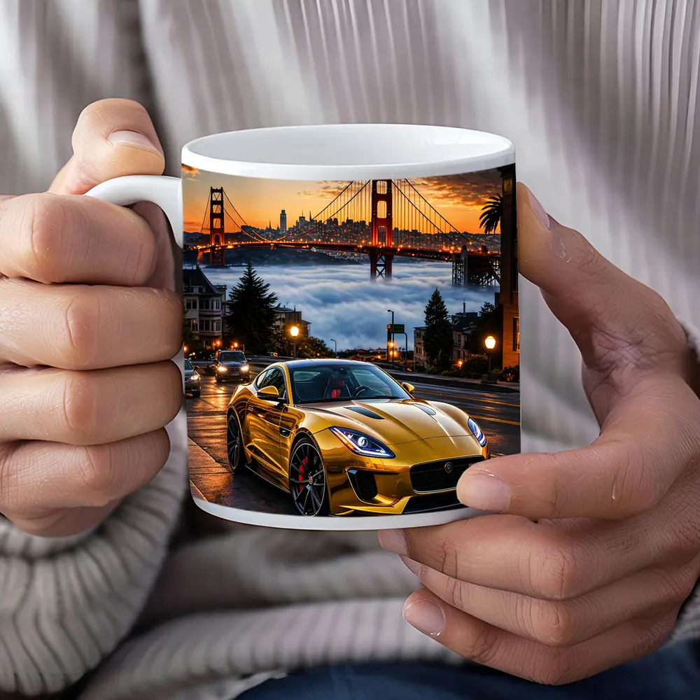Jaguar F-Type Gold San Francisco Golden Gate – Mugs