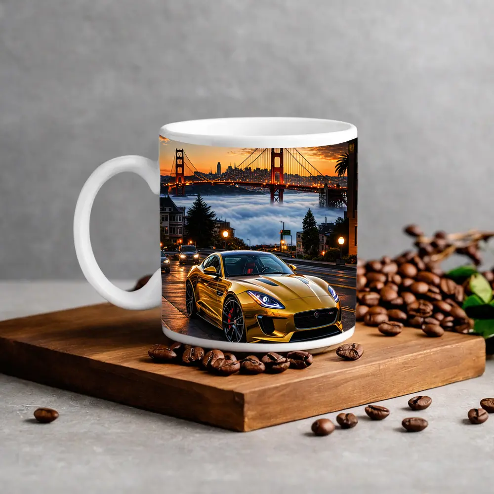 Jaguar F-Type Gold San Francisco Golden Gate – Mugs