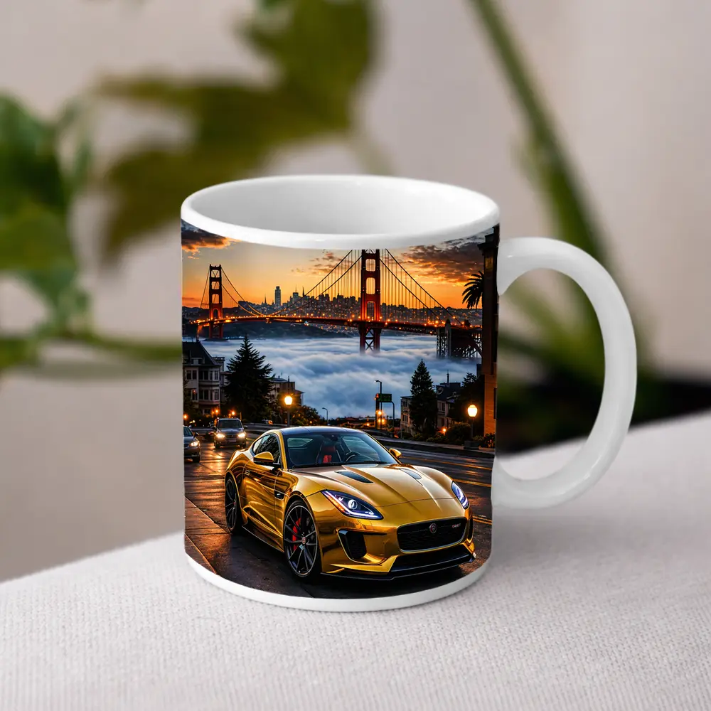 Jaguar F-Type Gold San Francisco Golden Gate – Mugs