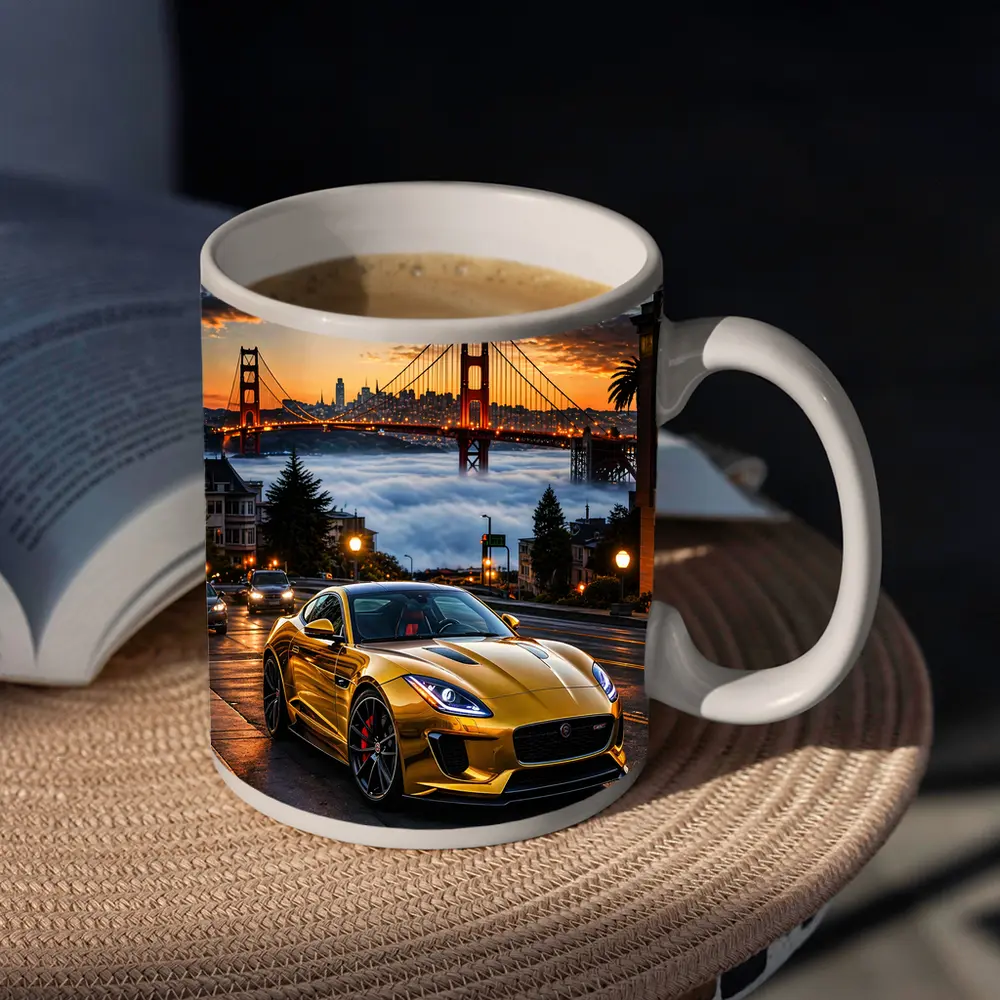 Jaguar F-Type Gold San Francisco Golden Gate – Mugs