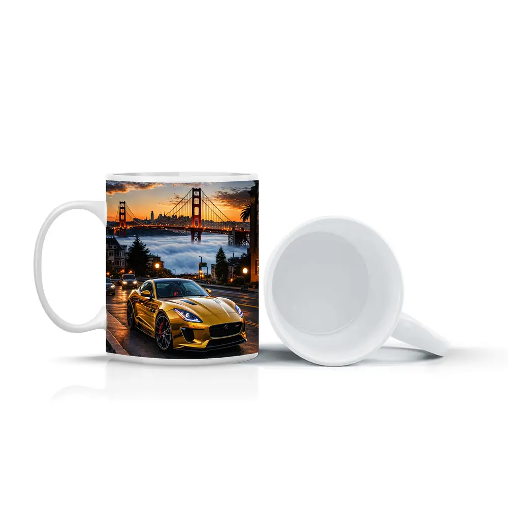 Jaguar F-Type Gold San Francisco Golden Gate – Mugs