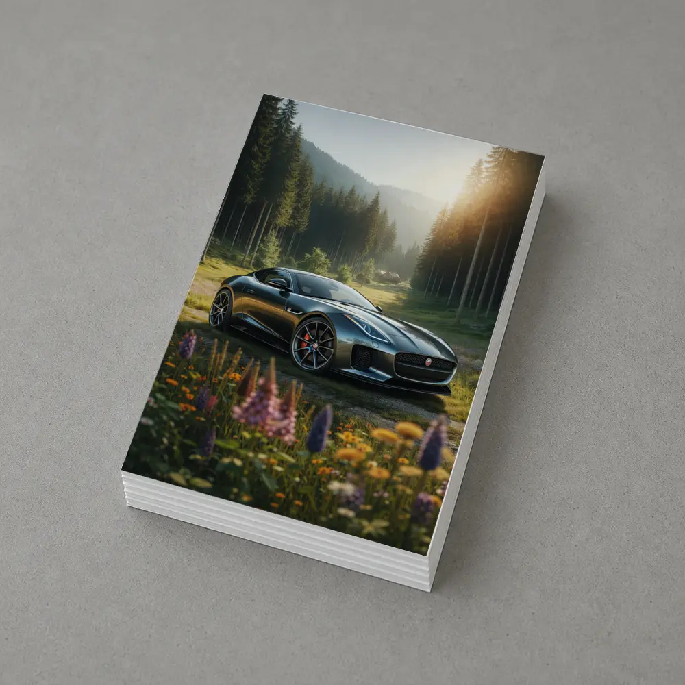 Jaguar F-Type Coupe Forest Meadow Setting – Postcards