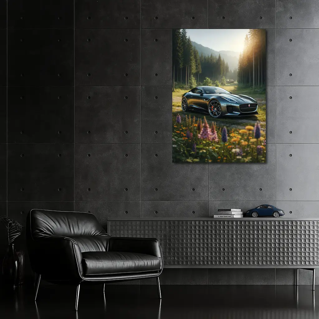 Jaguar F-Type Coupe Forest Meadow Setting – Wall Art