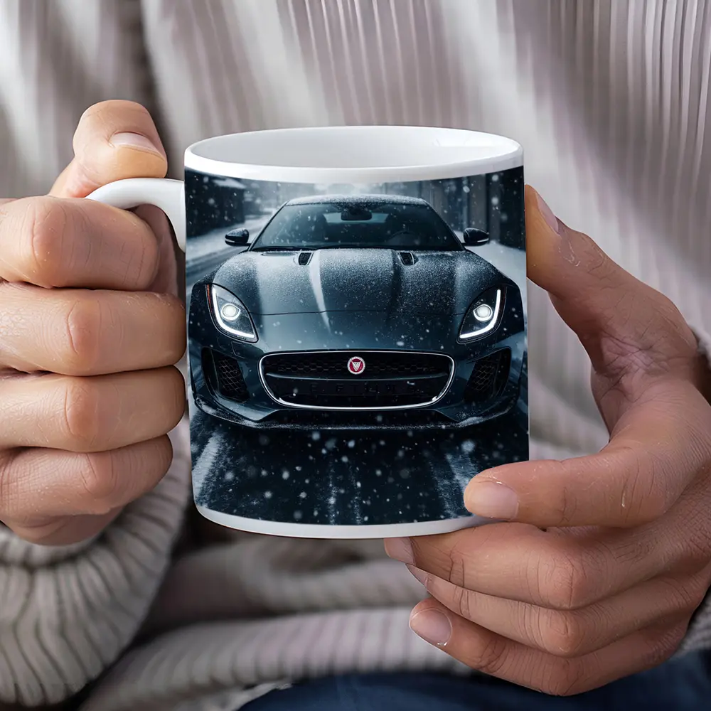 Jaguar F Type Dark Snow Street Scene – Mugs