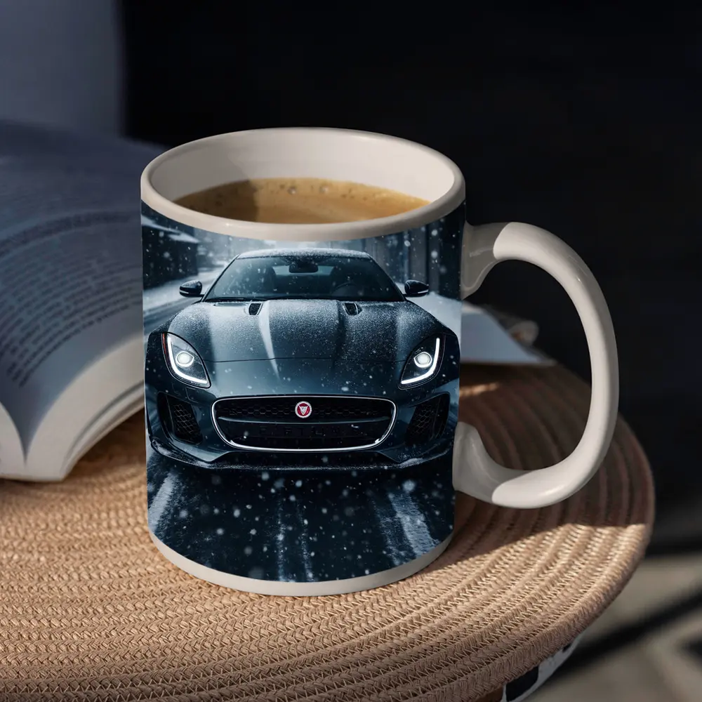 Jaguar F Type Dark Snow Street Scene – Mugs