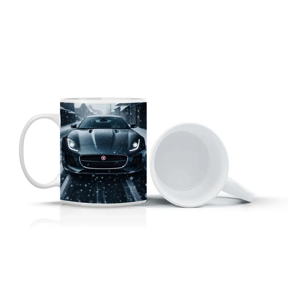 Jaguar F Type Dark Snow Street Scene – Mugs
