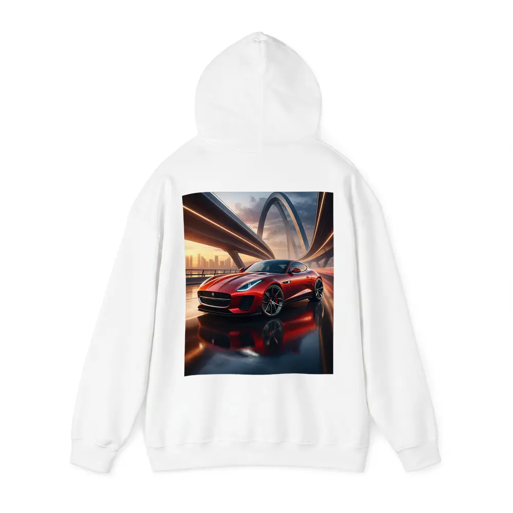Jaguar F Type Red on City Bridge – Hoodies