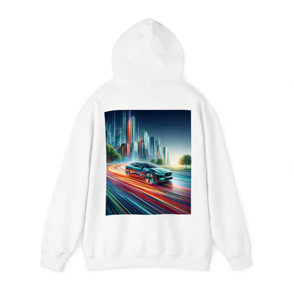 Jaguar I Pace Neon City Speed Art – Hoodies