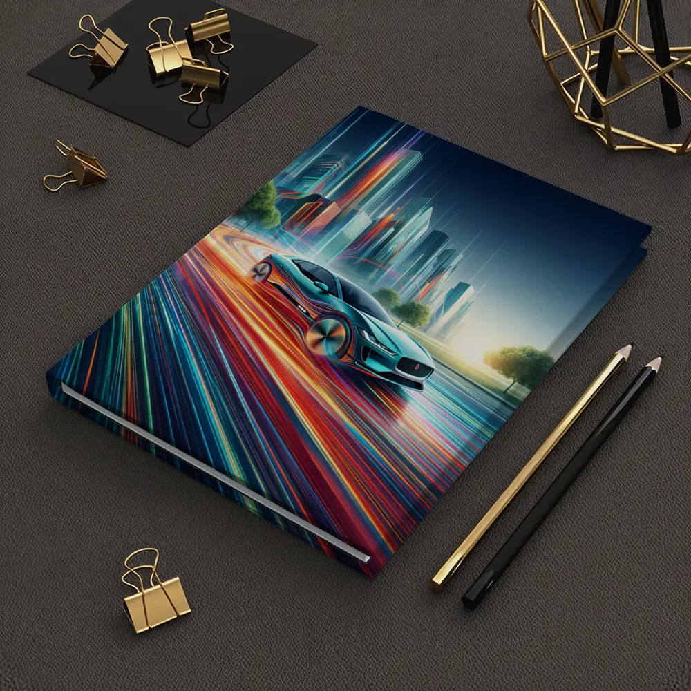 Jaguar I Pace Neon City Speed Art – Notebooks