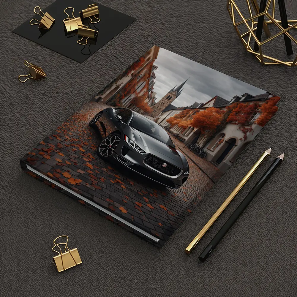Jaguar I Pace on Cobblestone European Street – Notebooks