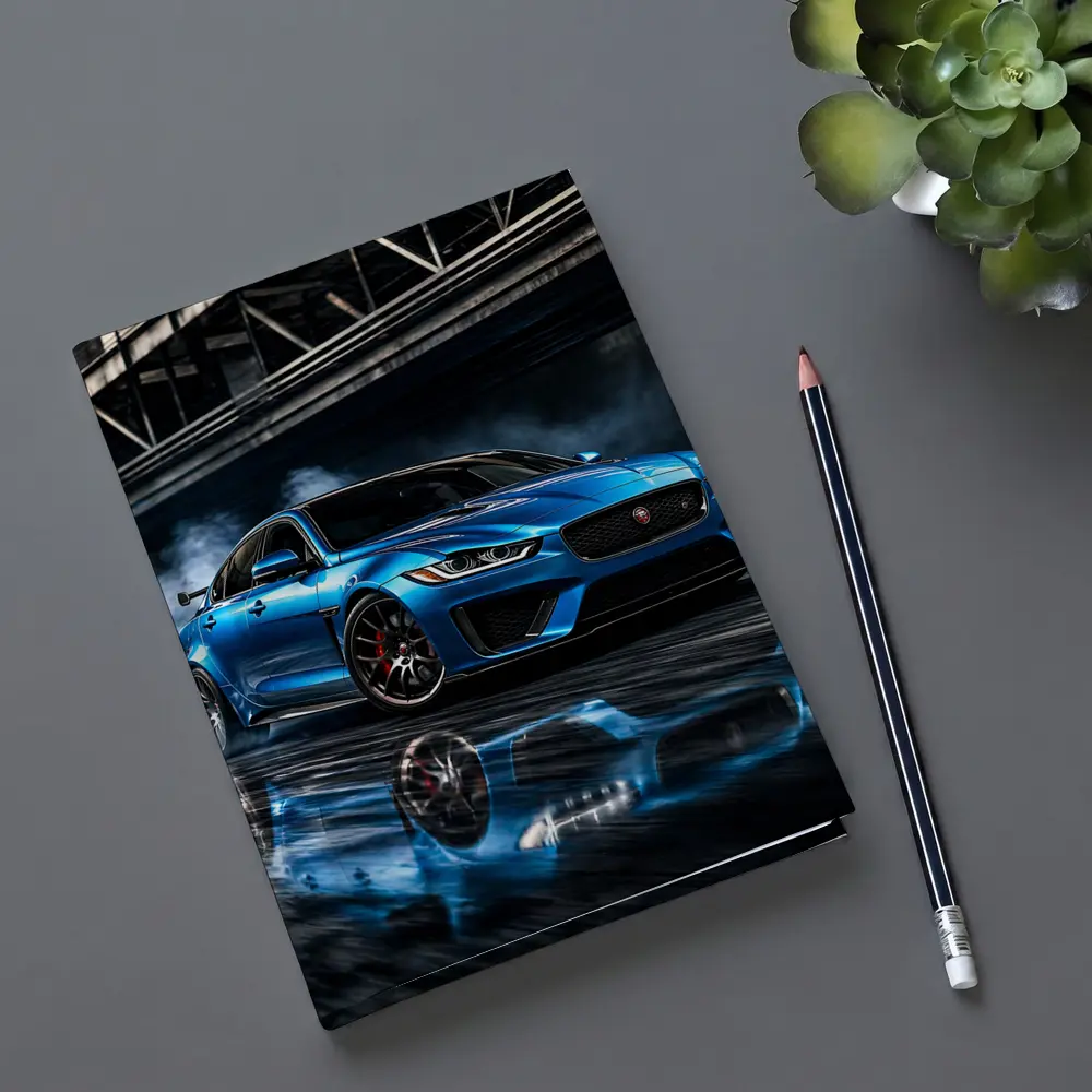 Jaguar XE Blue Sports Sedan Urban Setting – Notebooks