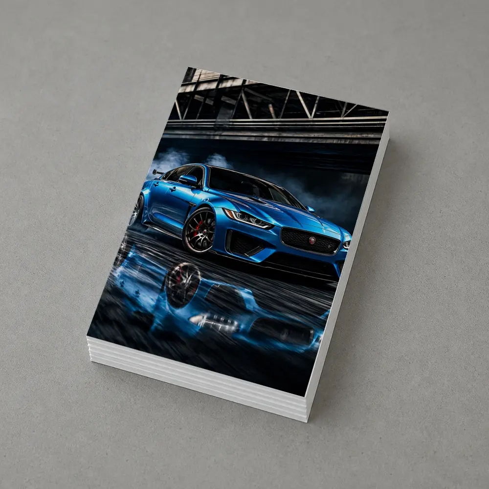 Jaguar XE Blue Sports Sedan Urban Setting – Postcards