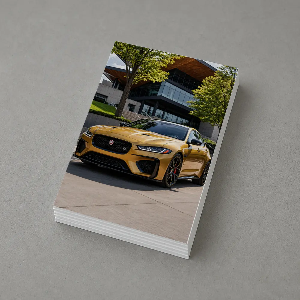 Jaguar XE SV Gold Modern Architecture Setting – Postcards
