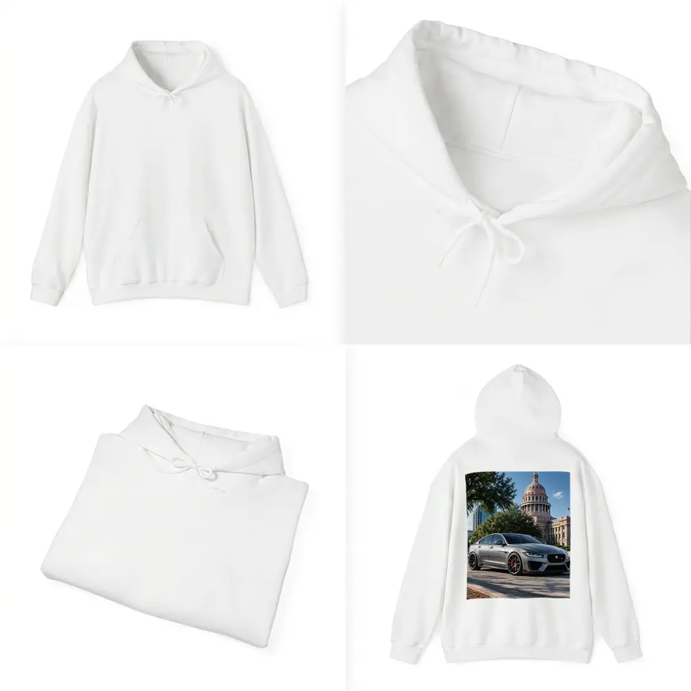Jaguar XE Gray Sedan Capitol Building Background – Hoodies
