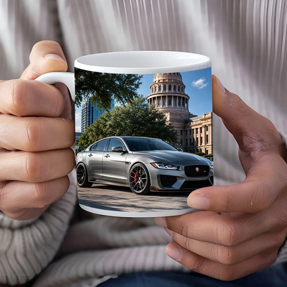 Jaguar XE Gray Sedan Capitol Building Background – Mugs
