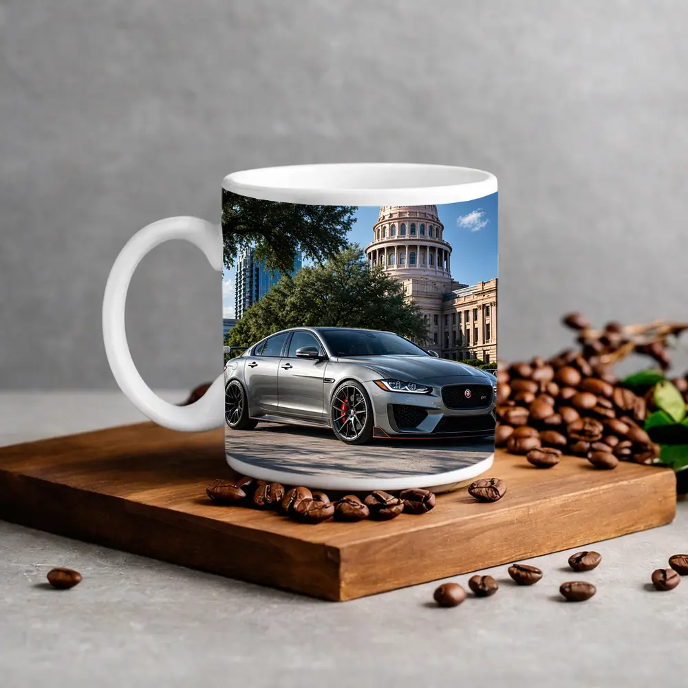 Jaguar XE Gray Sedan Capitol Building Background – Mugs