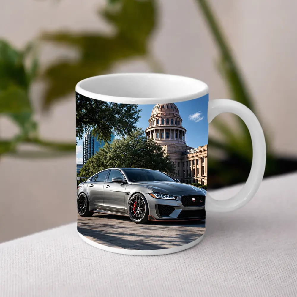 Jaguar XE Gray Sedan Capitol Building Background – Mugs