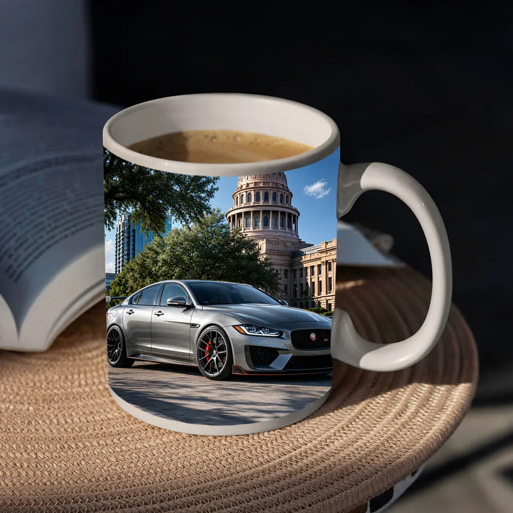 Jaguar XE Gray Sedan Capitol Building Background – Mugs