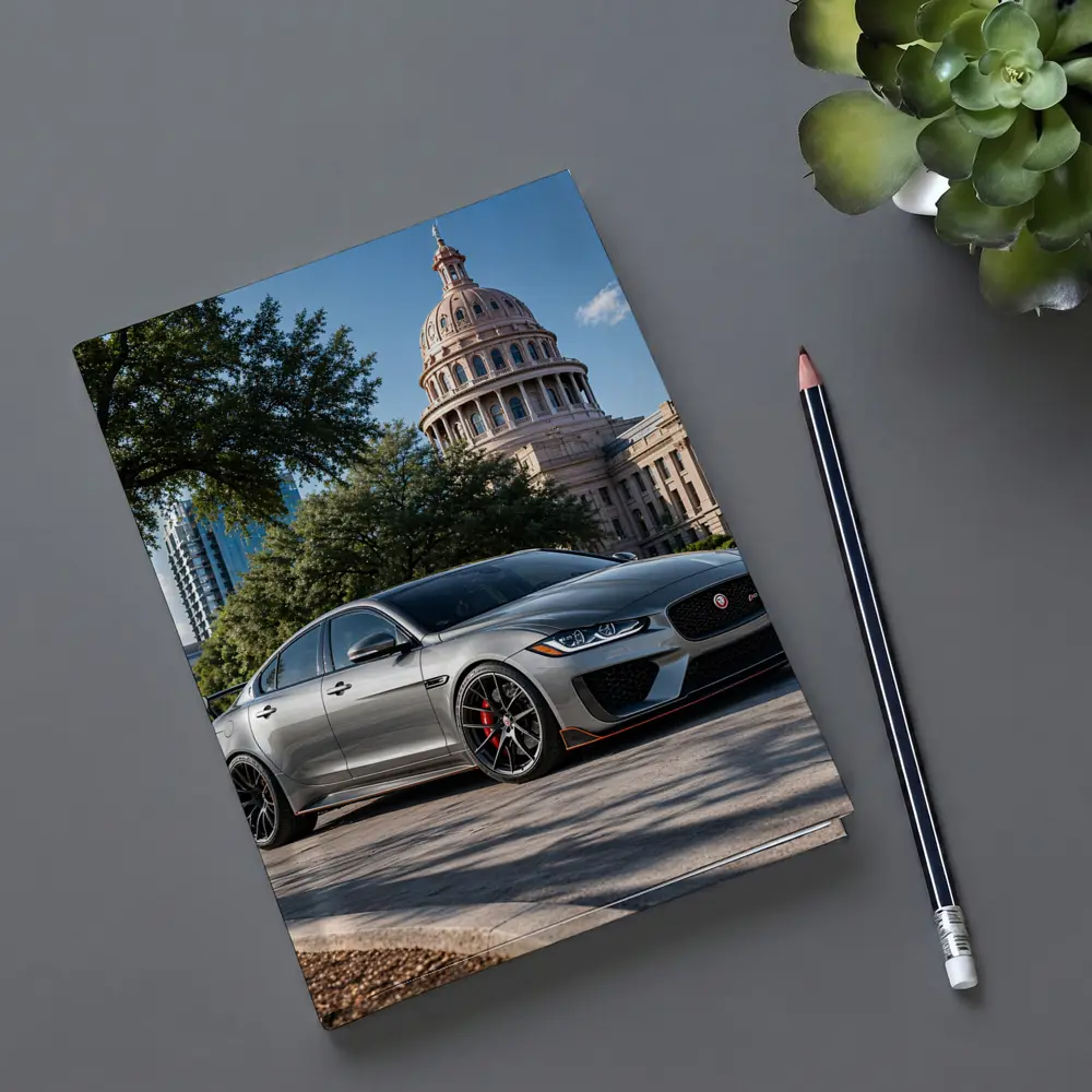 Jaguar XE Gray Sedan Capitol Building Background – Notebooks