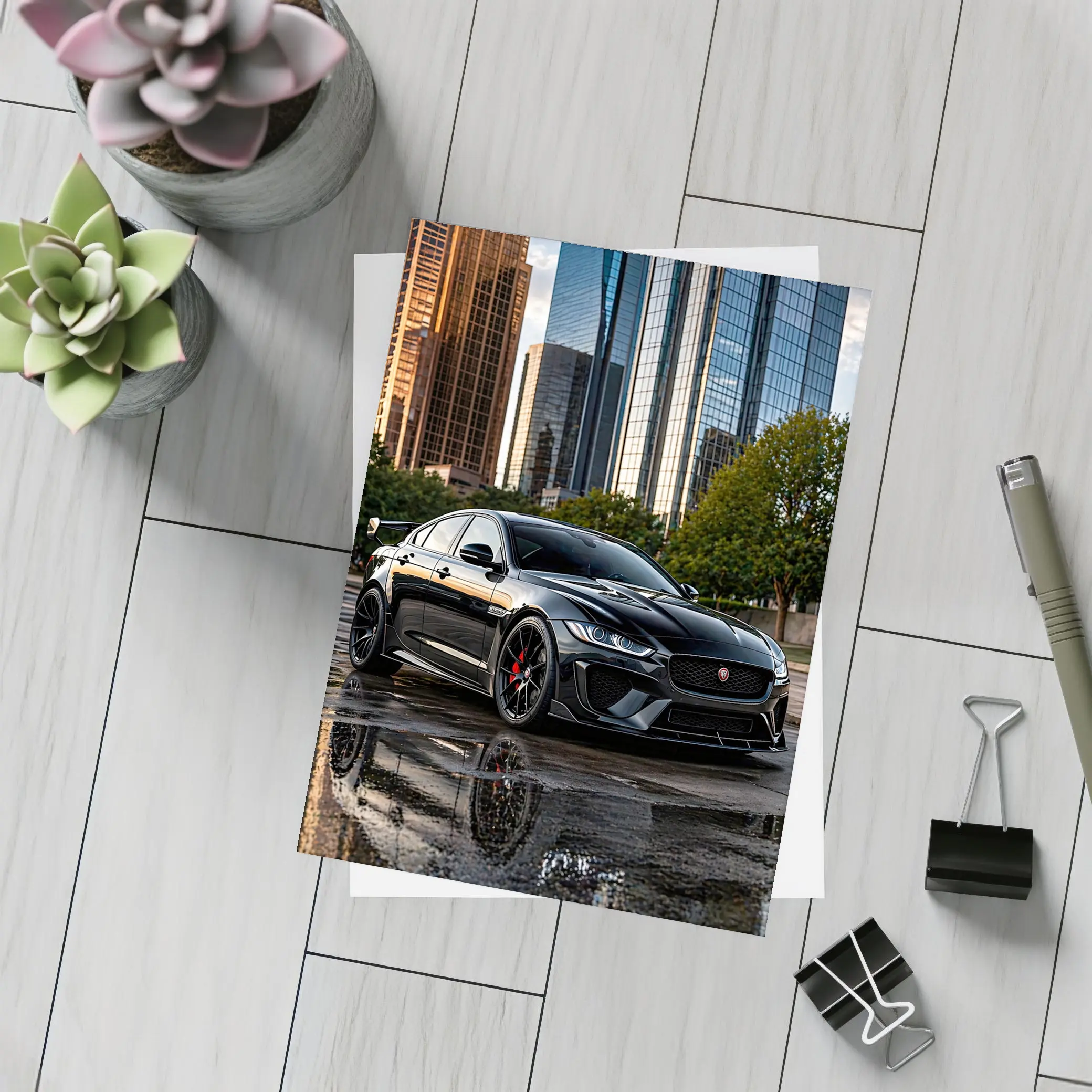 Jaguar XE SV Project Eight City Skyline – Postcards