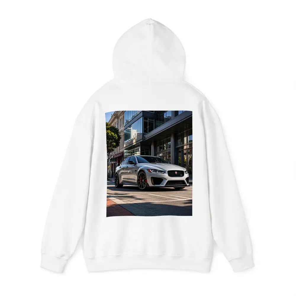 Jaguar XE SV Silver Urban Street Scene – Hoodies
