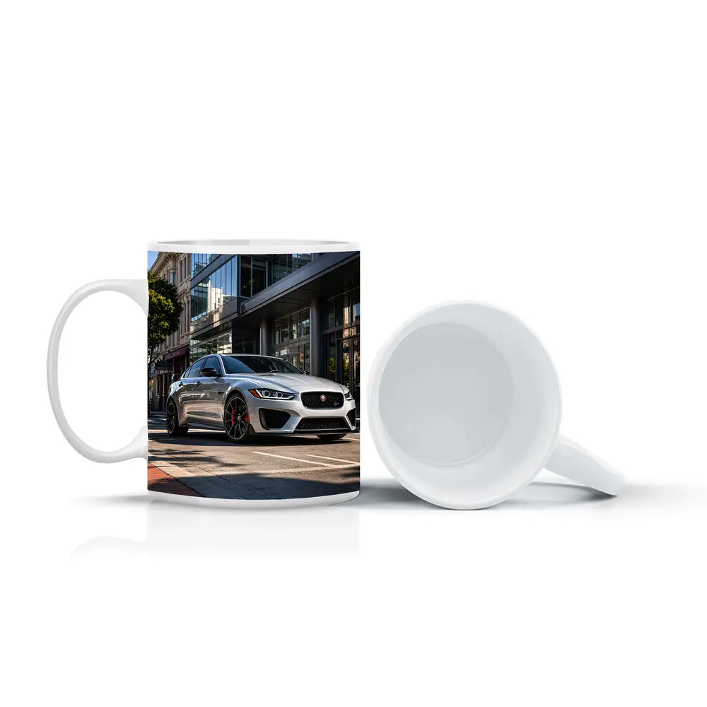 Jaguar XE SV Silver Urban Street Scene – Mugs