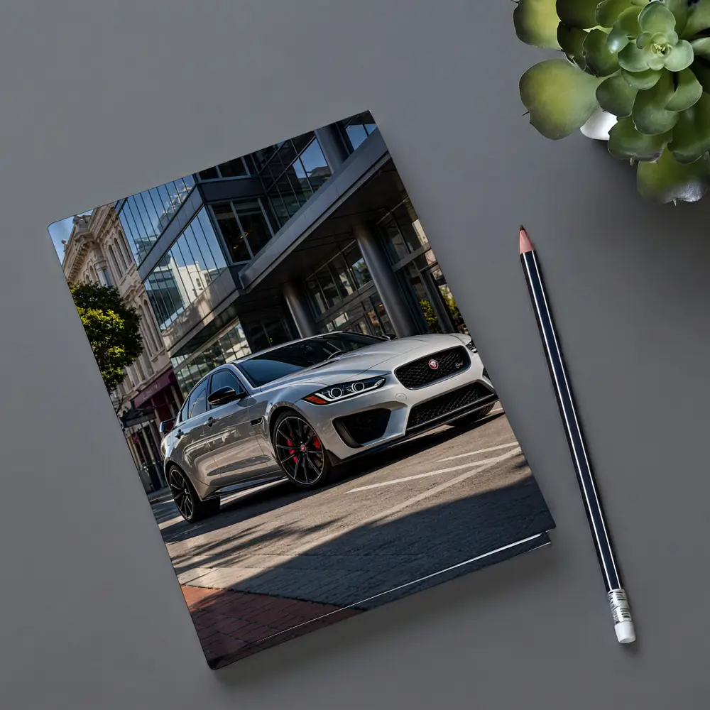 Jaguar XE SV Silver Urban Street Scene – Notebooks