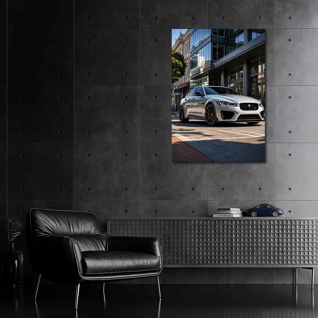 Jaguar XE SV Silver Urban Street Scene – Wall Art