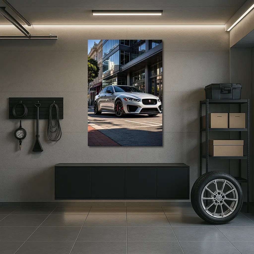 Jaguar XE SV Silver Urban Street Scene – Wall Art