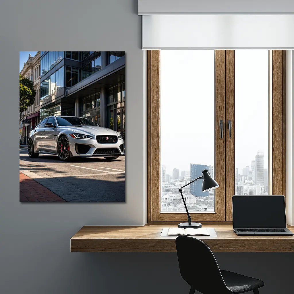 Jaguar XE SV Silver Urban Street Scene – Wall Art