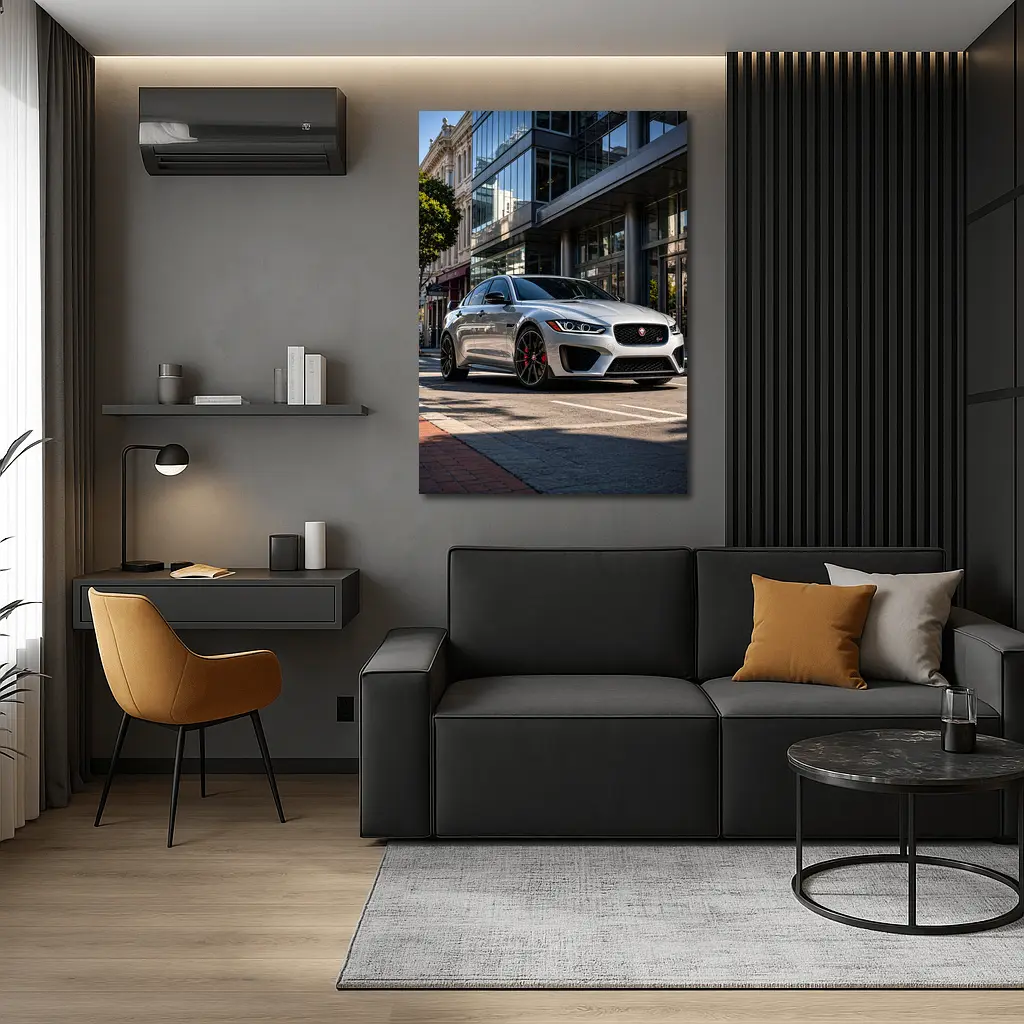 Jaguar XE SV Silver Urban Street Scene – Wall Art