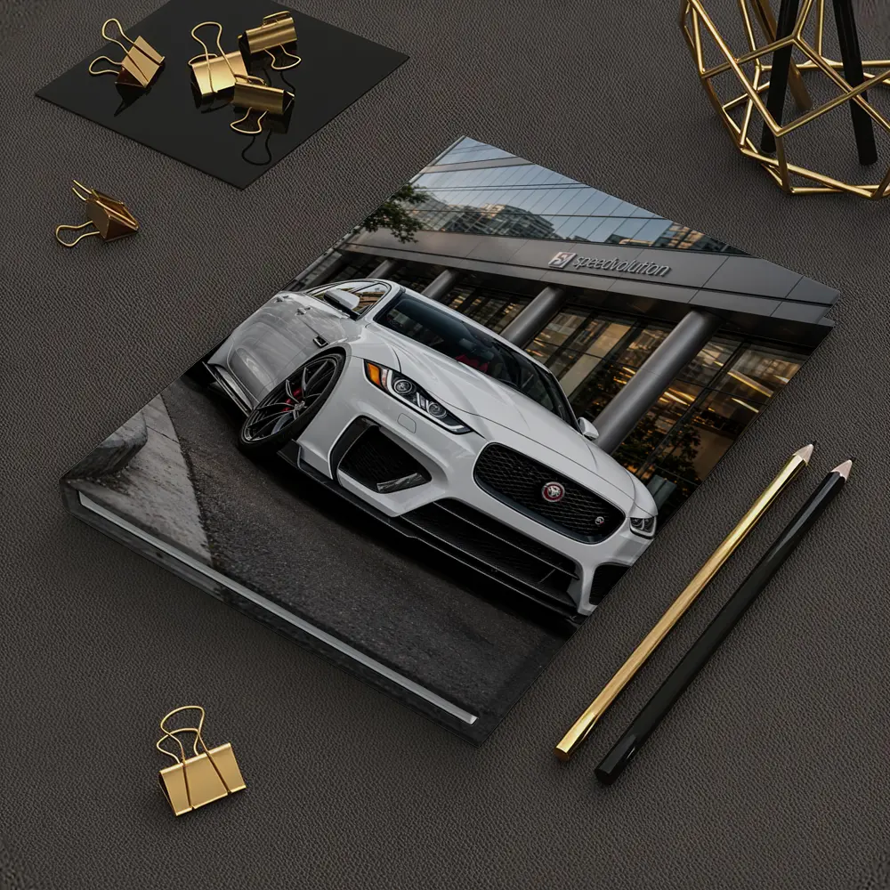 Jaguar XE White Sedan Urban City Street – Notebooks