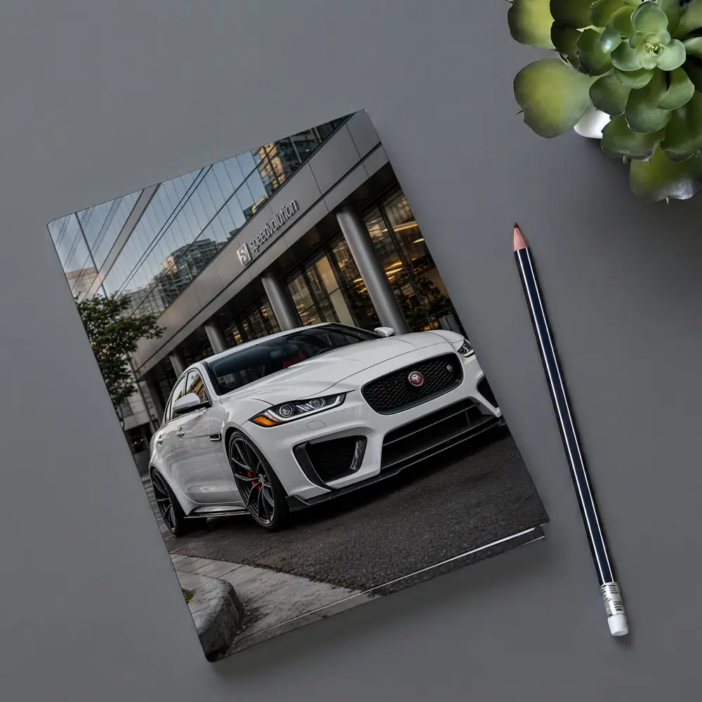 Jaguar XE White Sedan Urban City Street – Notebooks