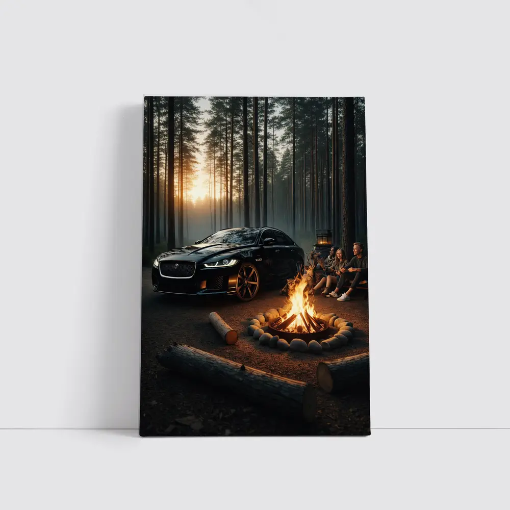 Jaguar XF Black Forest Campfire Night – Wall Art