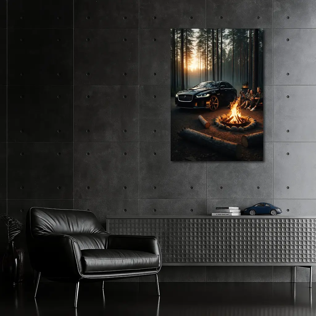 Jaguar XF Black Forest Campfire Night – Wall Art