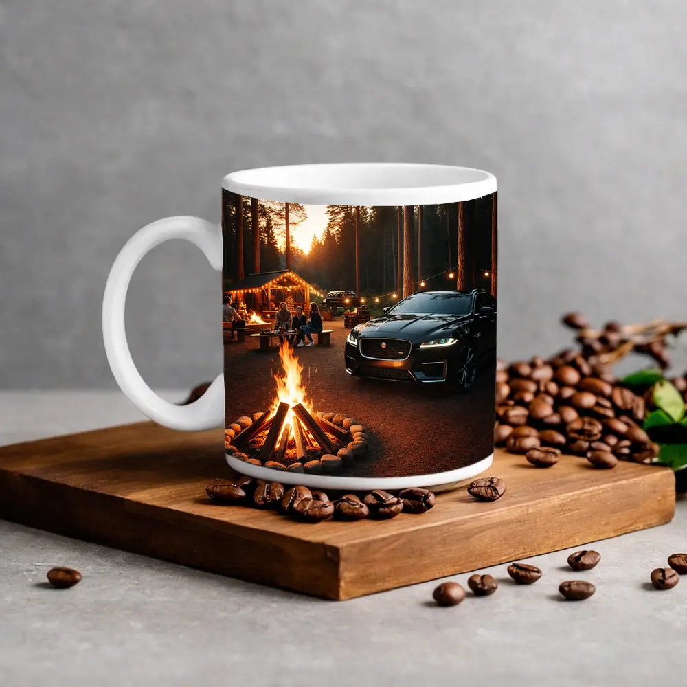 Jaguar F-Pace Black Forest Campfire Sunset – Mugs