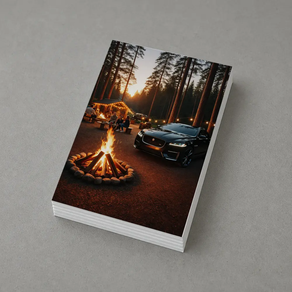 Jaguar F-Pace Black Forest Campfire Sunset – Postcards