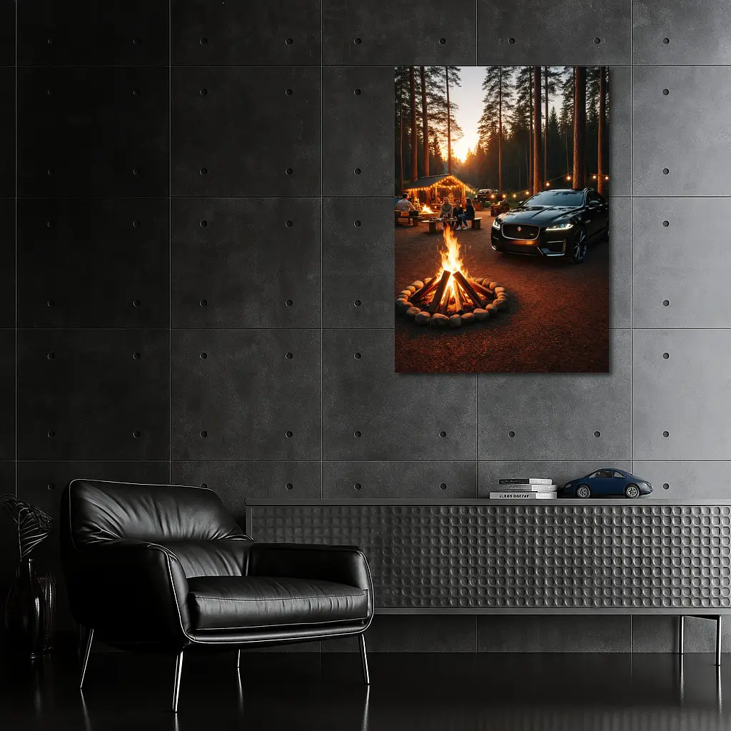 Jaguar F-Pace Black Forest Campfire Sunset – Wall Art