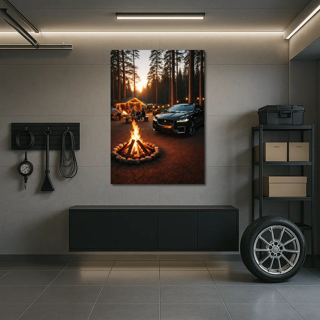 Jaguar F-Pace Black Forest Campfire Sunset – Wall Art
