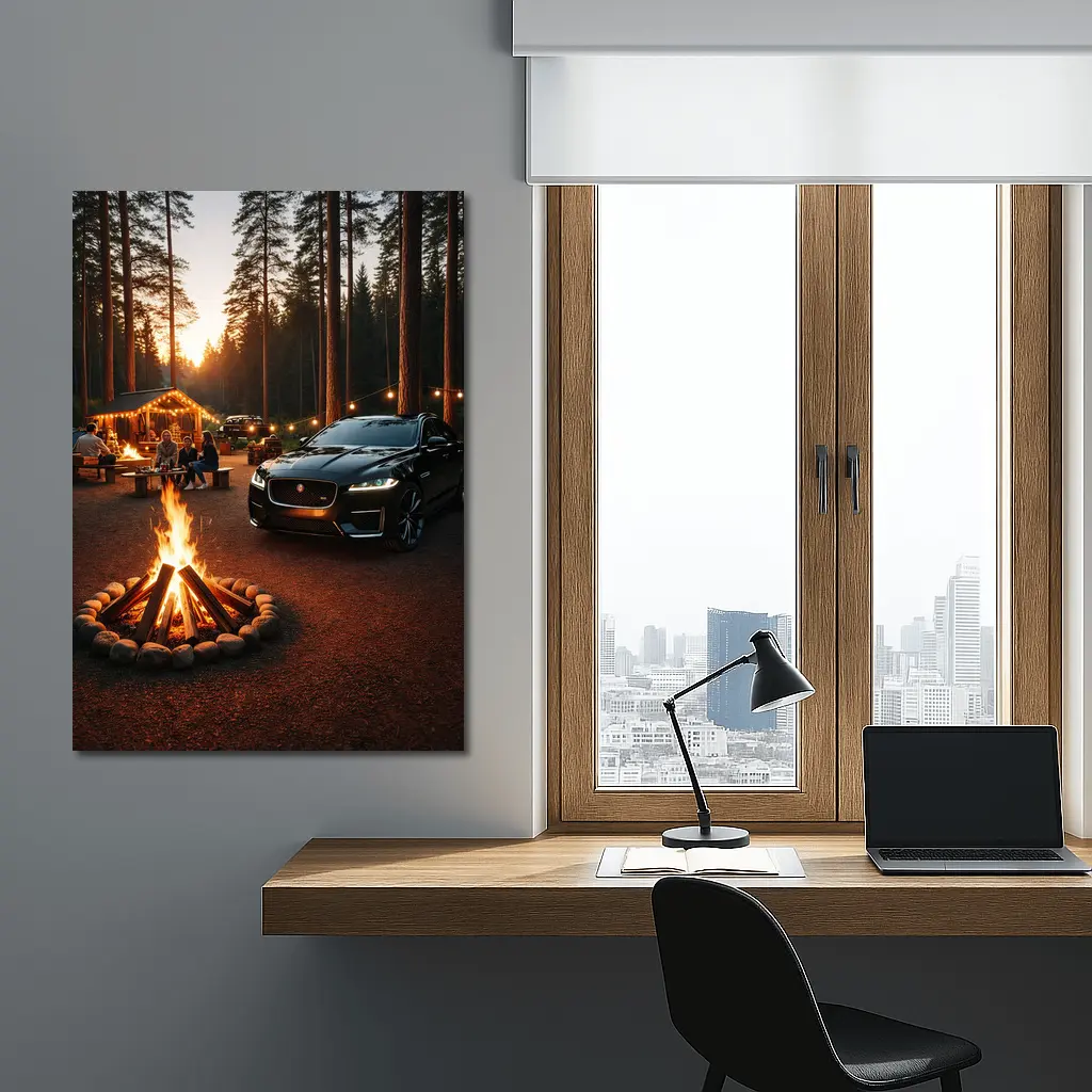 Jaguar F-Pace Black Forest Campfire Sunset – Wall Art