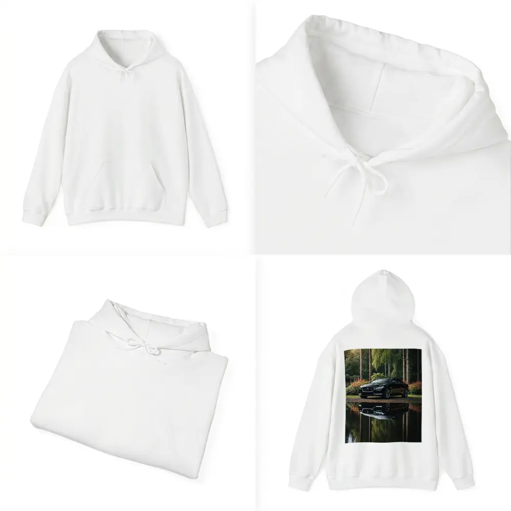 Jaguar XF Black Sedan Forest Reflection – Hoodies