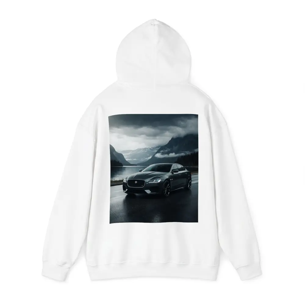 Jaguar XF Dark Road Moody Mountain Scene – Hoodies